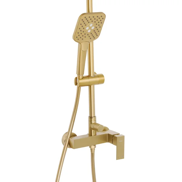 Duschsystem mit Mischbatterie und Regenbrause COLORADA Gold