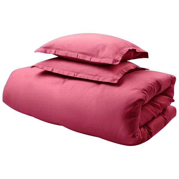 Duvet Cover Set PARKROSE Sateen Cotton 200 x 200 cm Burgundy