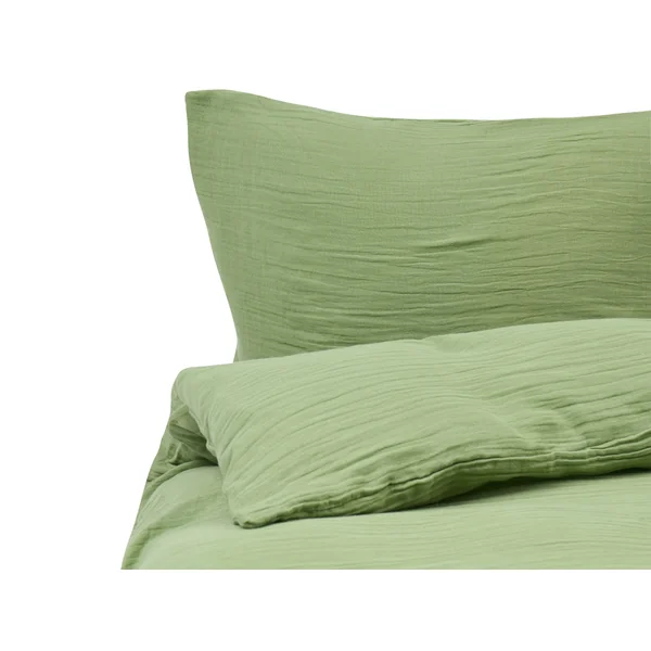 Duvet Cover Set SUMNER Cotton Muslin 220 x 240 cm Green