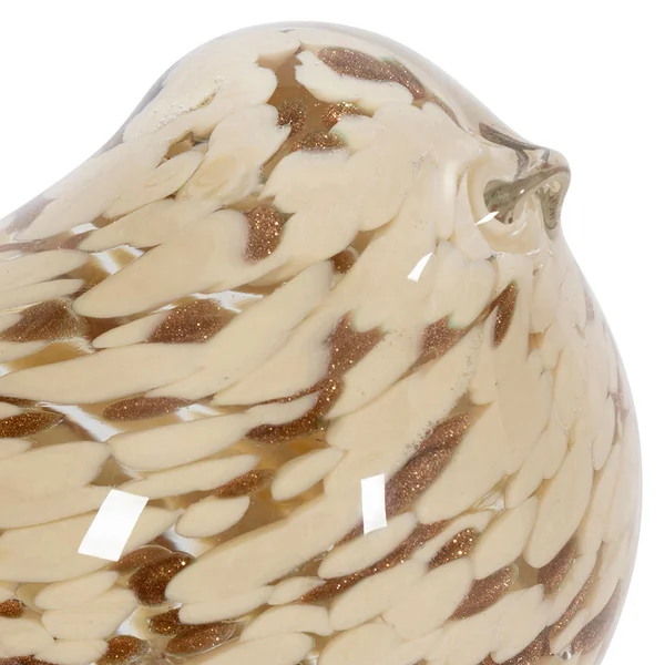 Déco moineau en verre et fer beige et doré - Serin