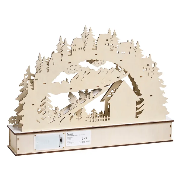 Décoration de Noël LED GOKSJO 33 cm Marron clair