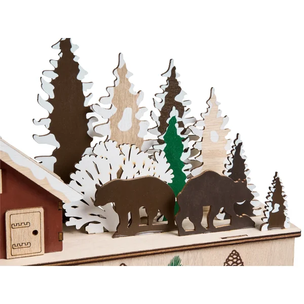 Décoration de Noël LED HELIN Calendrier de l'Avent 33 cm Marron clair