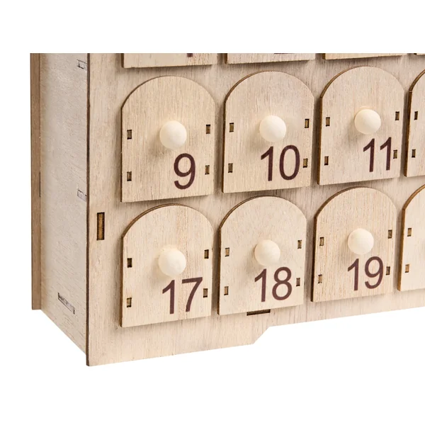 Décoration de Noël LED HELIN Calendrier de l'Avent 33 cm Marron clair