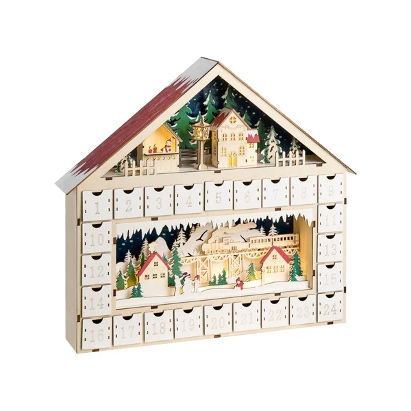 Décoration de Noël LED NISSER Calendrier de l'Avent 44 cm Marron clair