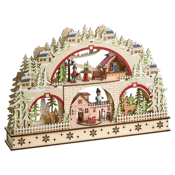 Décoration de Noël LED SELURA 30 cm Marron clair