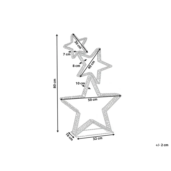 Décoration extérieure LED BURESO Étoile 80 cm Doré