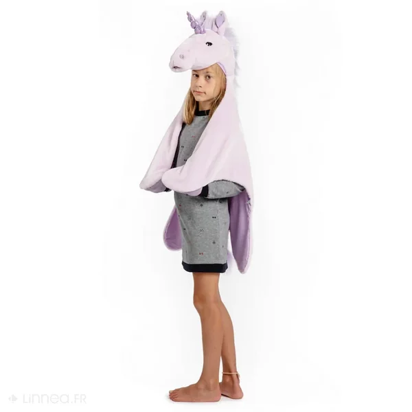 Déguisement en peluche en acrylique 90x116 cm Licorne Lilas collection Fantastique