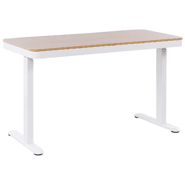 Electric Adjustable Standing Desk KENLY Brown/ White 120 cm 60 cm with USB Port