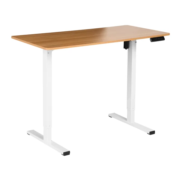 Electric Adjustable Standing Desk TAVARES Light Brown/ White 120 cm 60 cm
