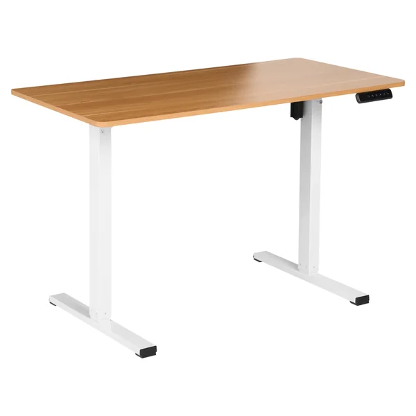 Electric Adjustable Standing Desk TAVARES Light Brown/ White 120 cm 60 cm