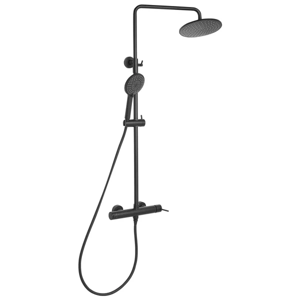 Ensemble de douche avec mitigeur et douche de pluie PUYEHUE Noir