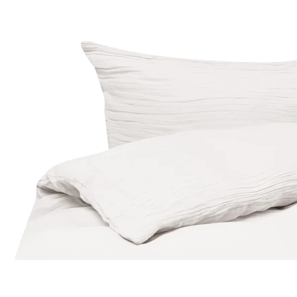 Ensemble de housses de couette SUMNER Mousseline de coton 200 x 200 cm Blanc cassé