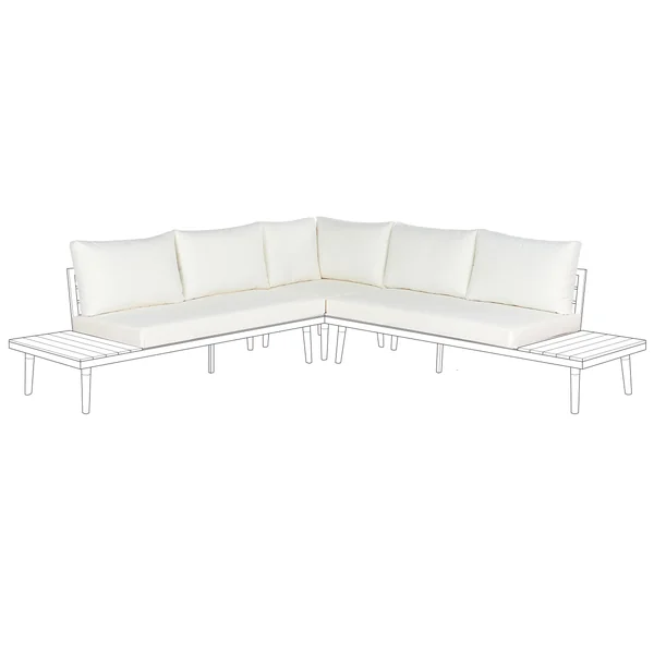 Ensemble de housses de coussins d'extérieur CORATO Blanc cassé