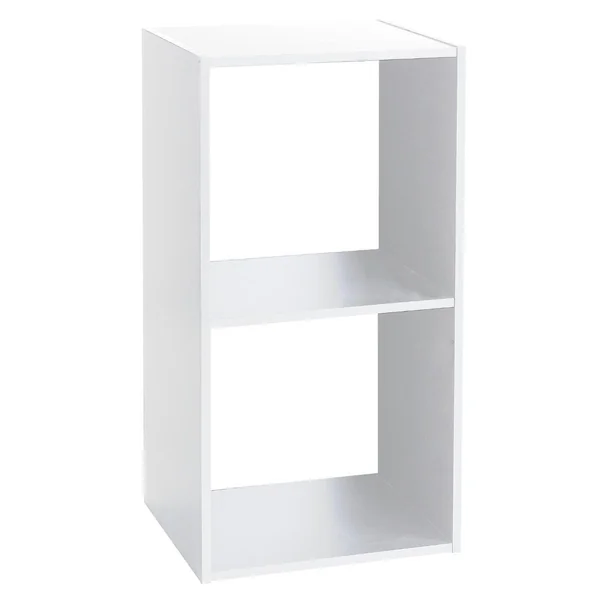 ETAGERE BOIS 2 CASES MIX BLANC
