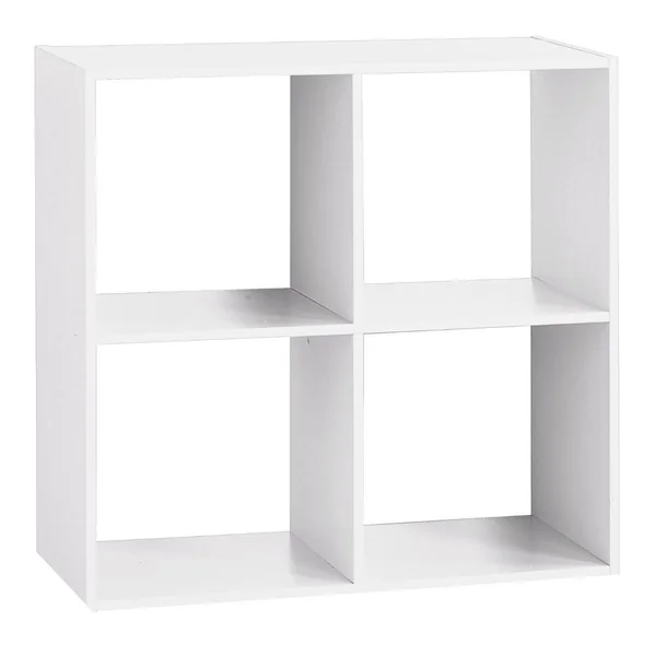 ETAGERE BOIS 4 CASES MIX BLANC
