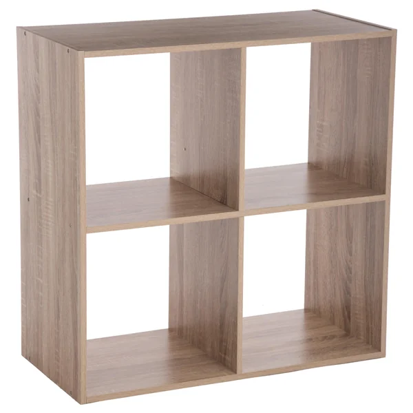 ETAGERE BOIS 4 CASES MIX NATUREL