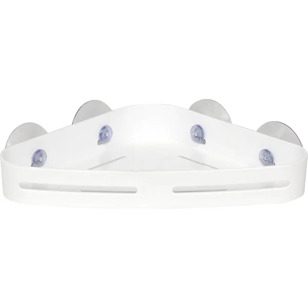 ETAGERE D ANGLE SUR VENTOUSES BLANC