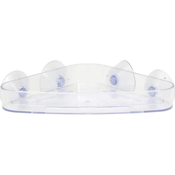 ETAGERE D ANGLE SUR VENTOUSES TRANSPARENT