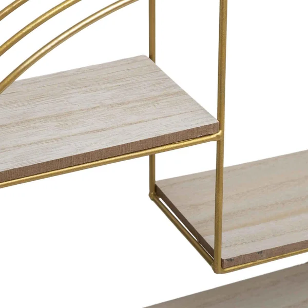 ETAGERE MURALE BOIS METAL ROND GOLD D.39X10.3X36CM