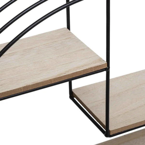 ETAGERE MURALE BOIS METAL ROND NOIR D.39X10.3X36CM