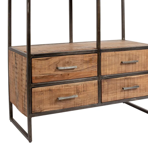 Etagère en fer noir et bois d' acacia H200cm- Factory