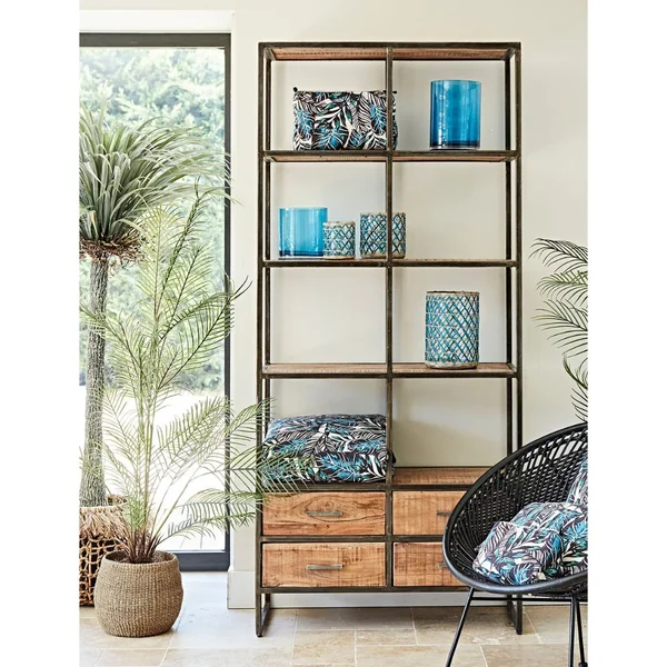 Etagère en fer noir et bois d' acacia H200cm- Factory