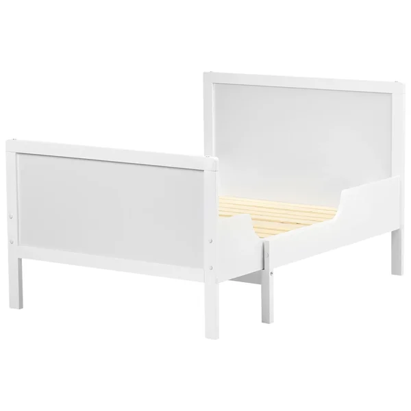 Extendable Kids Bed Pine Wood MONTIGNY 90 x 200 cm (EU Single) White