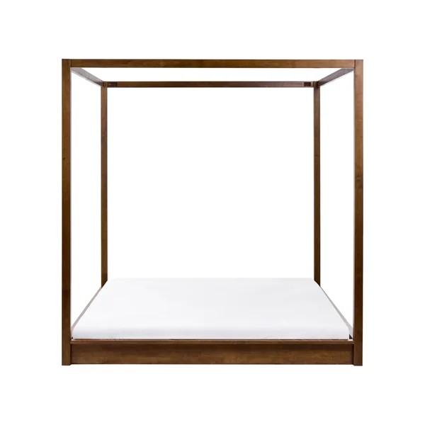 Four Poster Bed Wood HERLIERE 180 x 200 cm (EU Super King) Dark Brown