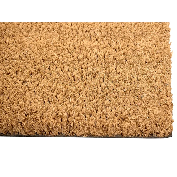 Fußmatte CALIBATO Naturfarben 60 x 90 cm Schriftzug Kokosfasern