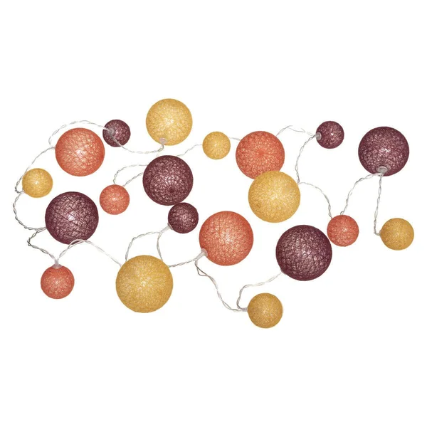 GUIRLANDE LED PILE 20 BOULES MULTICOLORE D.3.5CM ET D.6CM