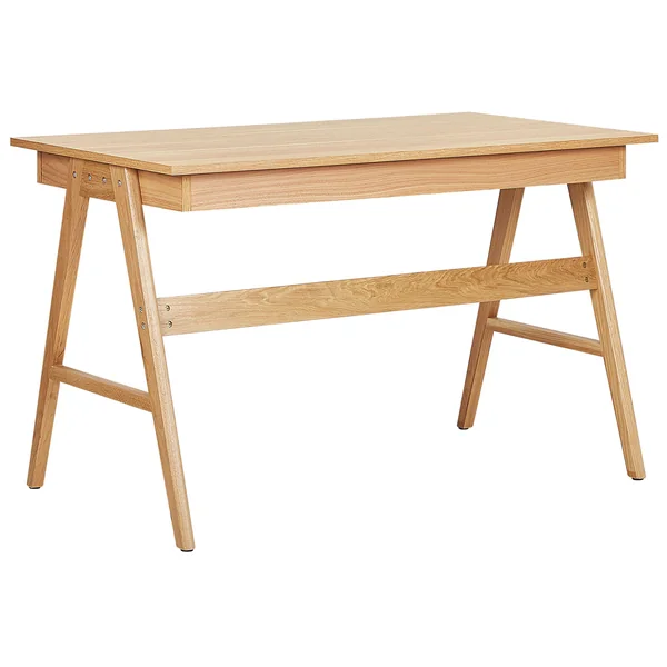Home Office Desk SHESLAY Light Brown 120 cm 70 cm with Drawers