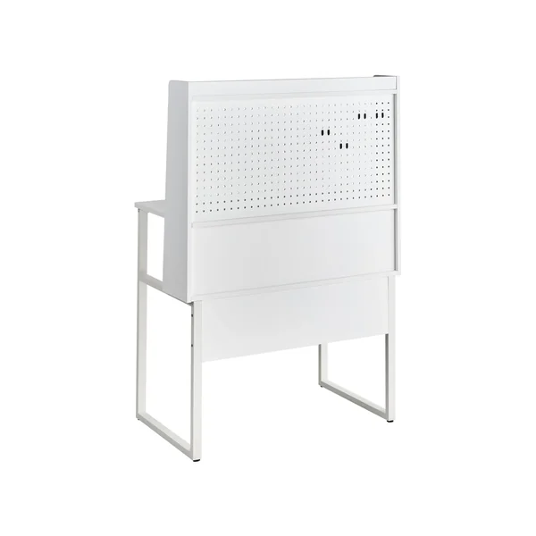Home Office Desk with Pegboard BUXTON White 84 cm 48 cm