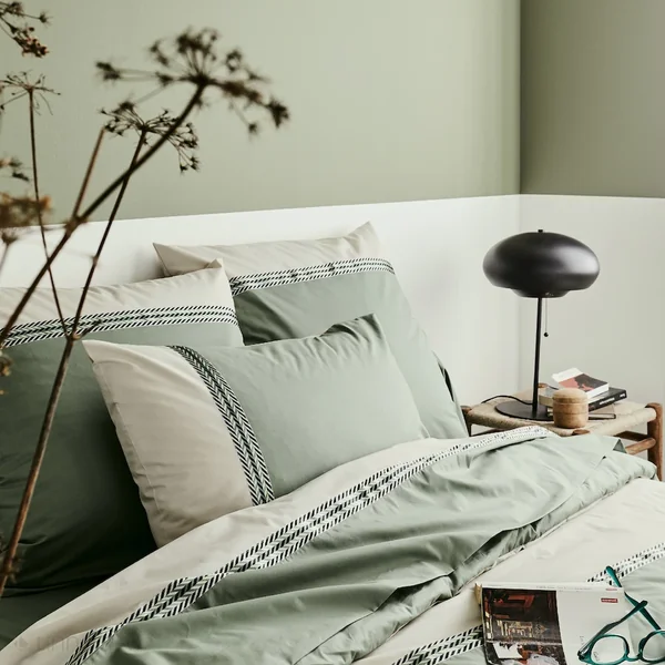 Housse de couette 140x200 cm percale 100% coton NOA vert Kaki