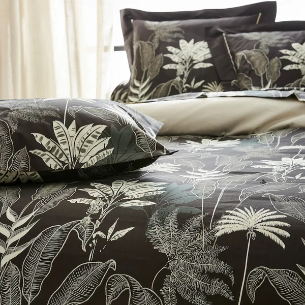 Housse de couette 140x200 cm satin de coton CAYENNE noir Ebène