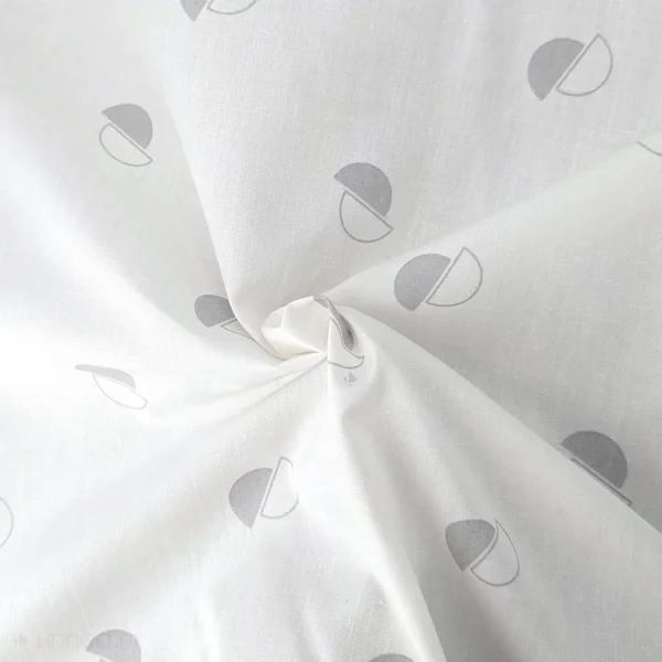 Housse de couette 200x200 cm percale 100% coton ALEX gris Nuage