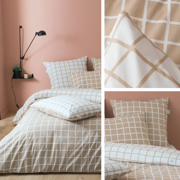 Housse de couette 200x200 cm percale 100% coton DDM MAX Beige