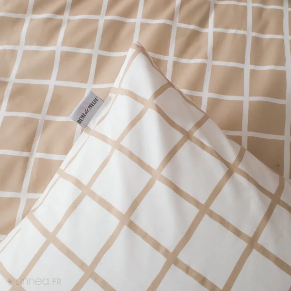 Housse de couette 200x200 cm percale 100% coton DDM MAX Beige