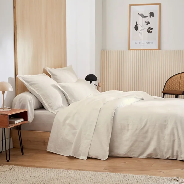Housse de couette 240x220 cm satin de coton GRAND HÔTEL sable