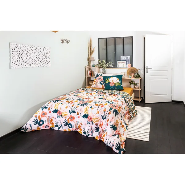 Housse de couette 240x220cm et 2 taies d'oreiller 60x60cm en coton - Champêtre