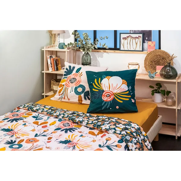 Housse de couette 240x220cm et 2 taies d'oreiller 60x60cm en coton - Champêtre