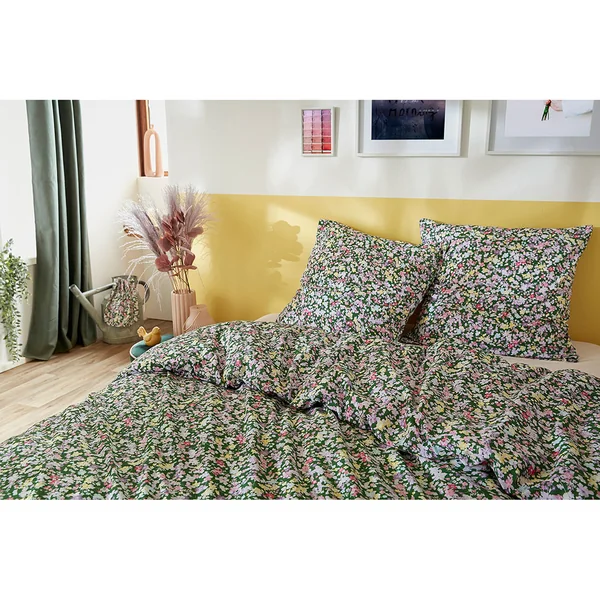 Housse de couette 240x220cm et 2 taies d'oreiller 60x60cm en coton - Myosotis