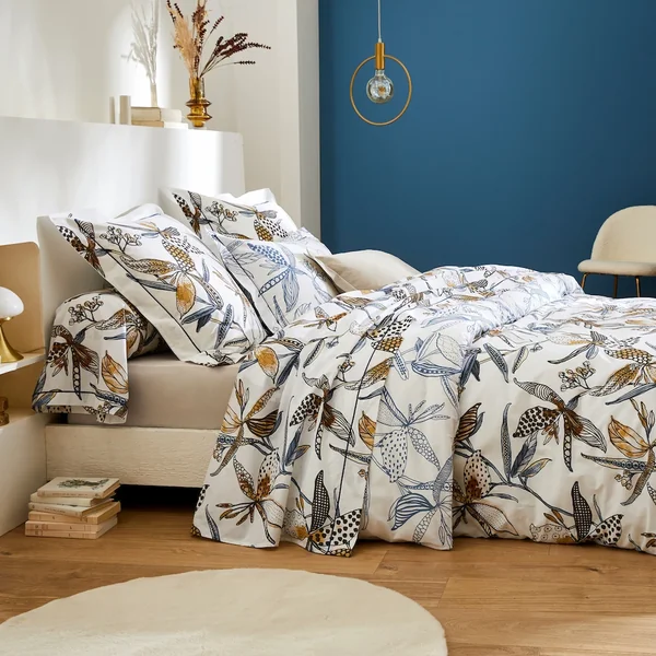 Housse de couette 260x240 cm en 100% coton PÉNÉLOPE beige Silice