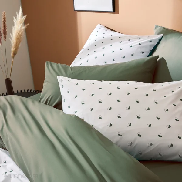 Housse de couette 280x240 cm percale 100% coton ALEX vert Kaki