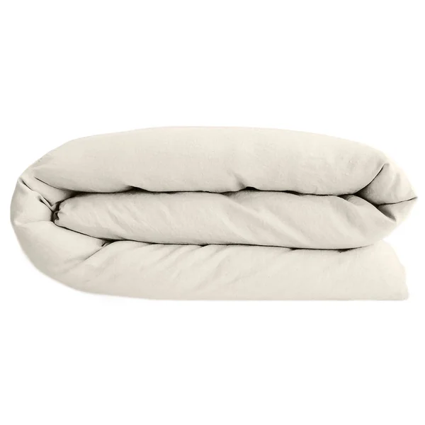 Housse de couette lin et coton 240x220 cm collection OPERA beige ivoire