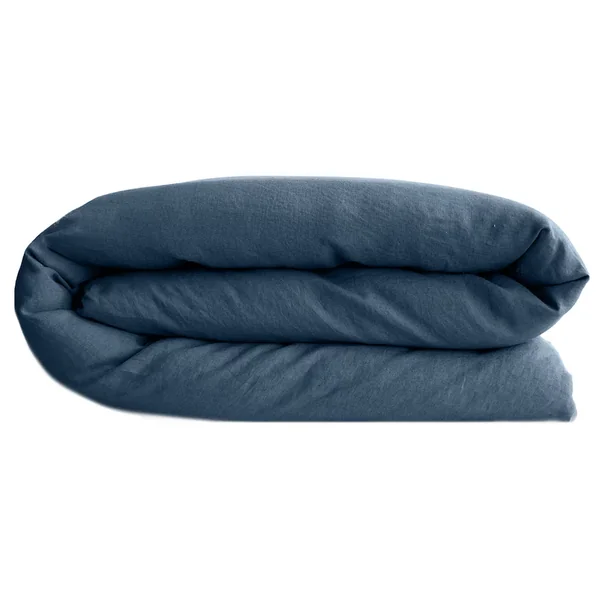 Housse de couette lin et coton 240x220 cm collection OPERA bleu ardoise