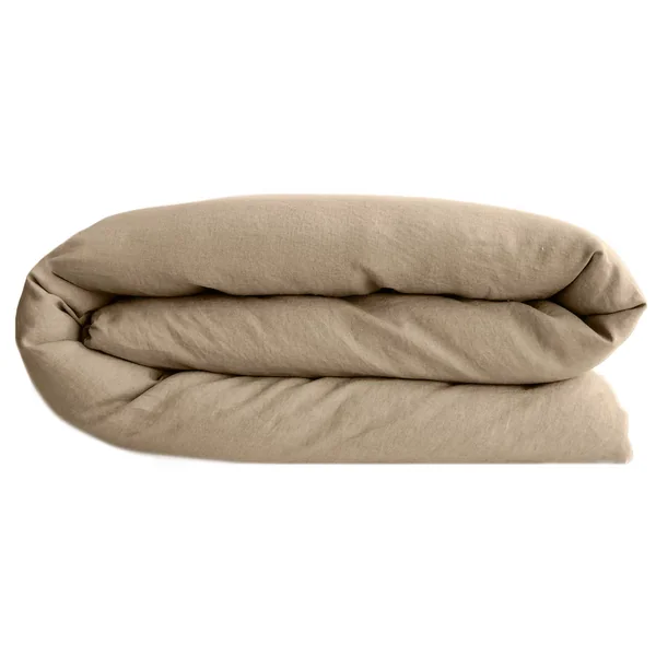 Housse de couette lin et coton 240x220 cm collection OPERA marron camel