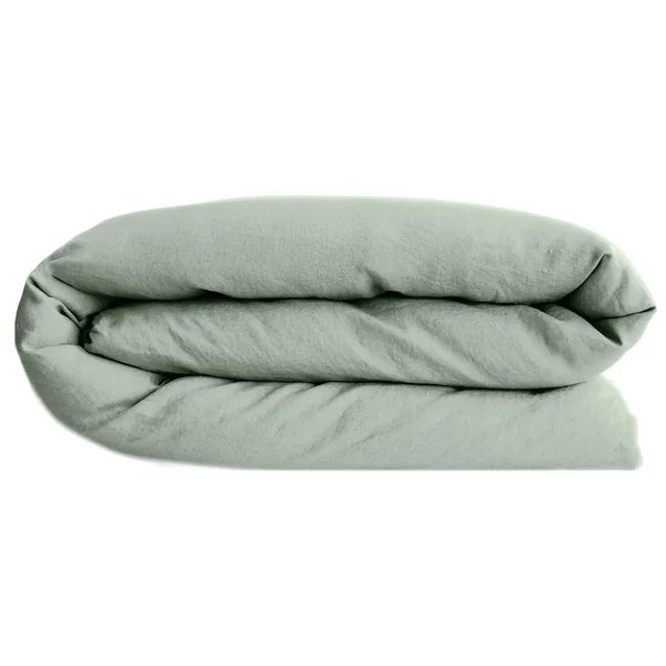 Housse de couette lin et coton 240x220 cm collection OPERA vert lichen