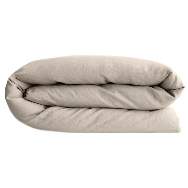 Housse de couette lin et coton 260x240 cm collection OPERA beige ficelle