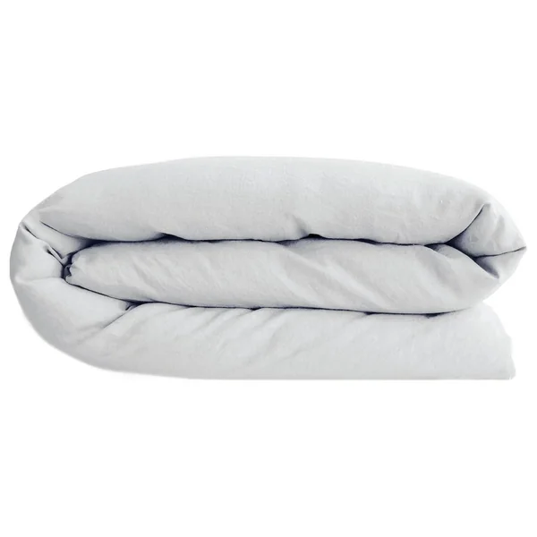 Housse de couette PALACE pur coton lavé 280x240 cm uni blanc neige