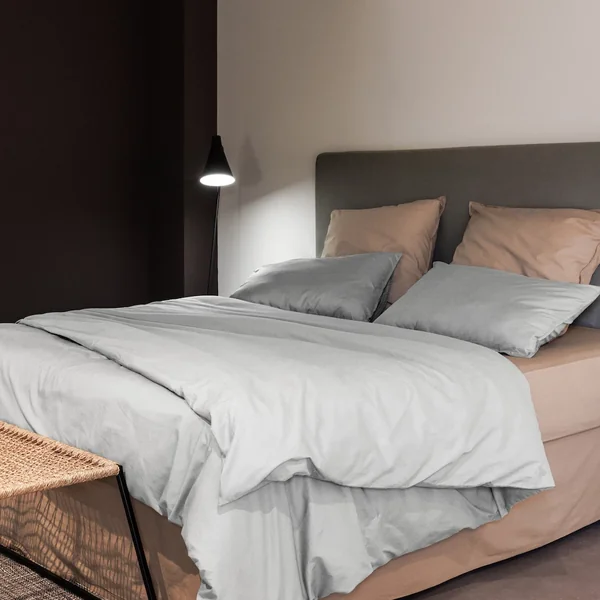 Housse de couette PALACE pur coton lavé 280x240 cm uni blanc neige